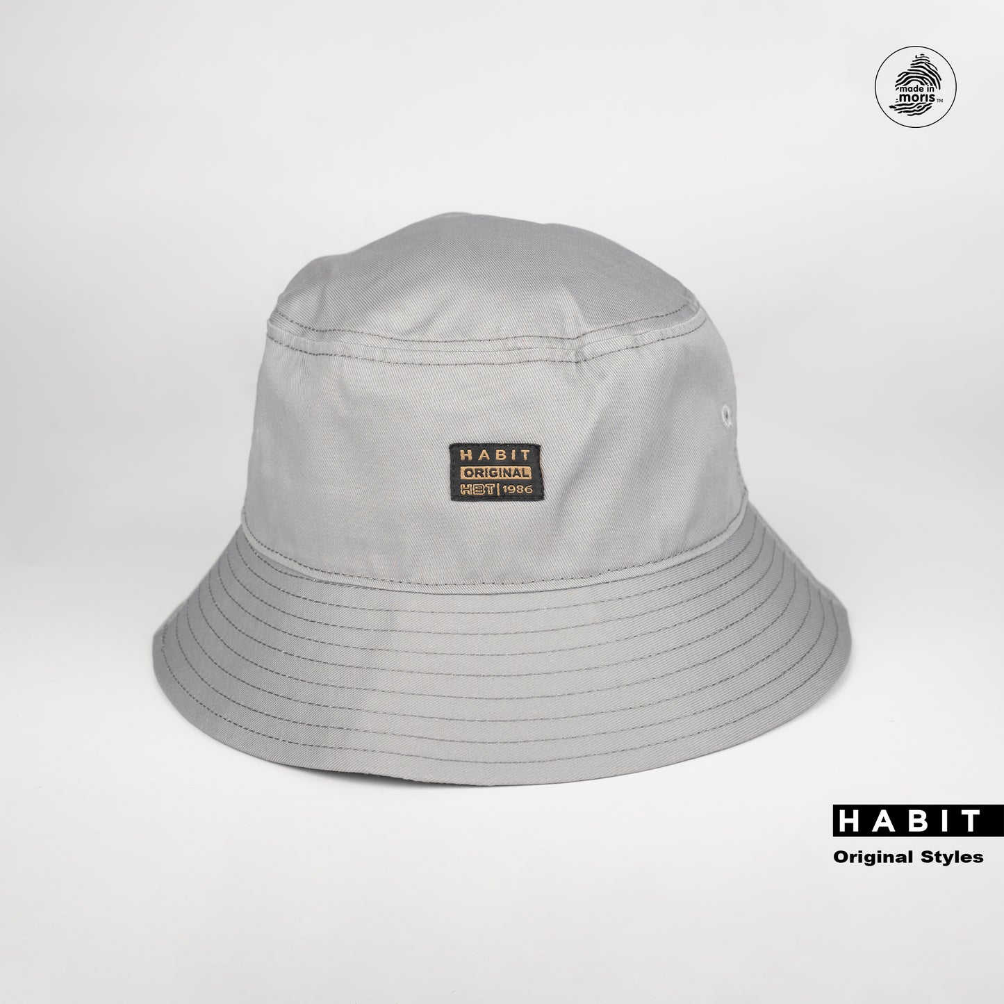 Bob hat, casquette grey, white