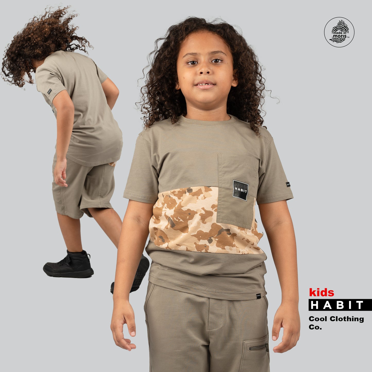 kid boy tshirt camo green