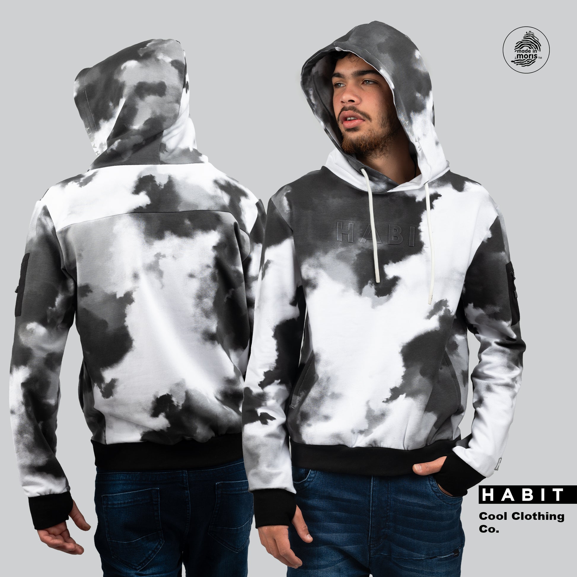 men jacket hoodie white