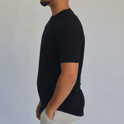 Men T-shirt raglan black