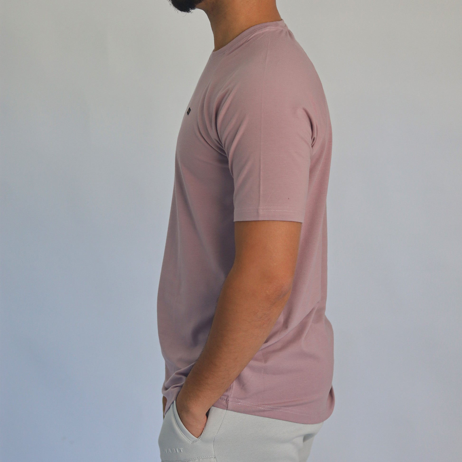 Men T-shirt raglan pink