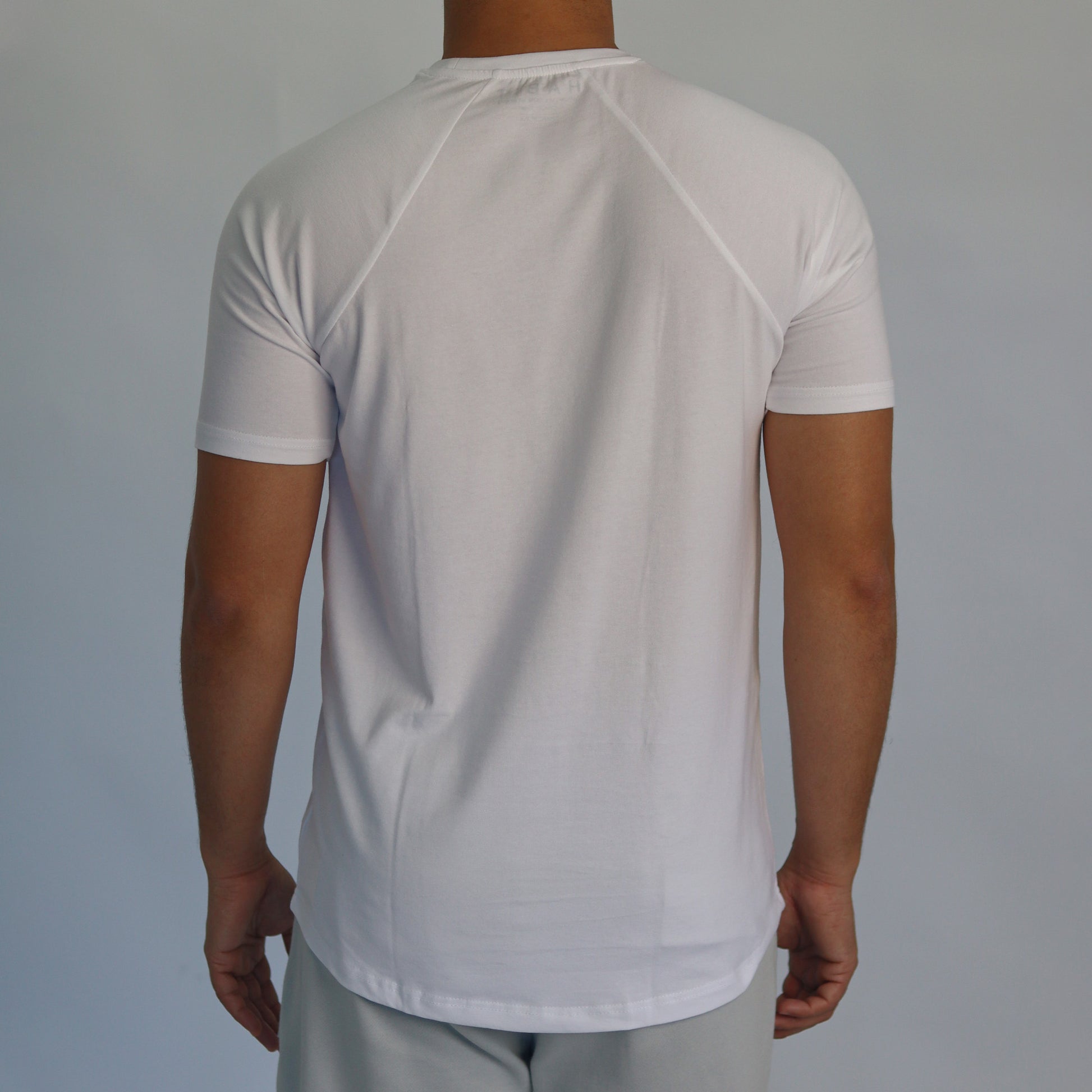 Men T-shirt raglan white
