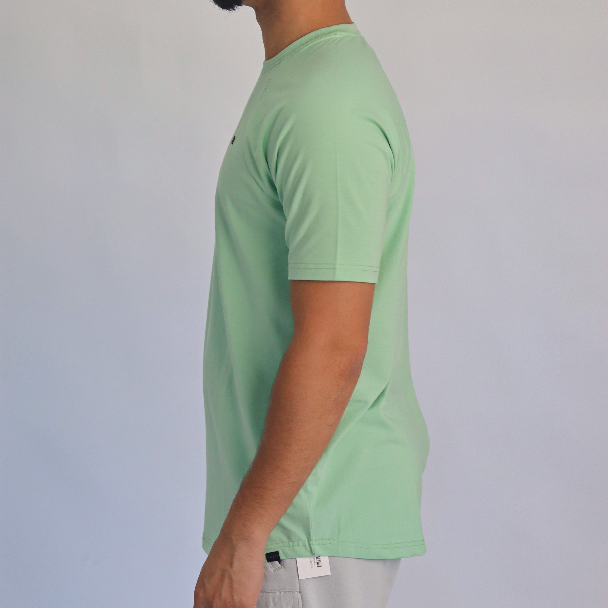 Men T-shirt raglan green