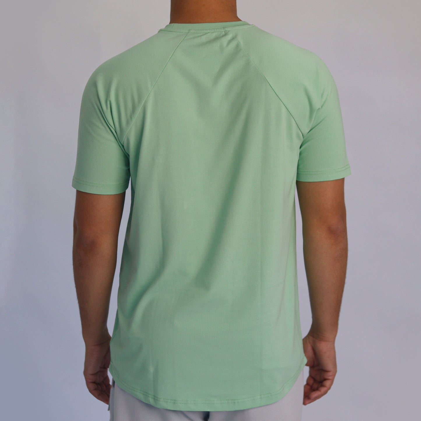Men T-shirt raglan green