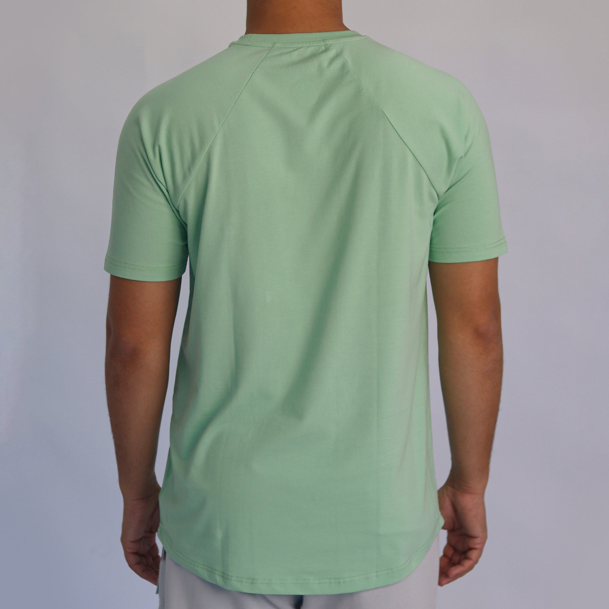 Men T-shirt raglan green