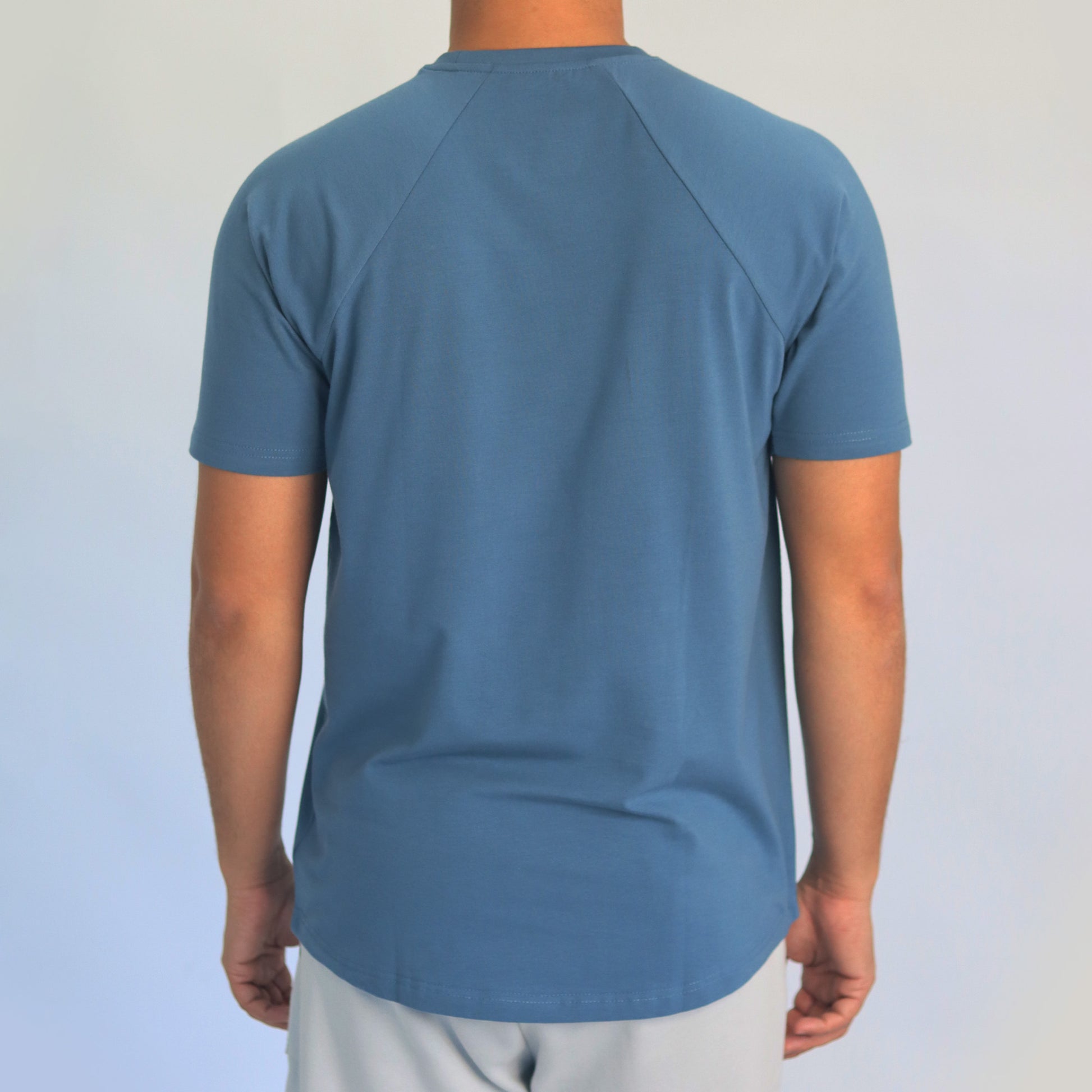 Men T-shirt raglan blue