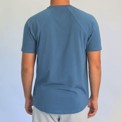 Men T-shirt raglan blue