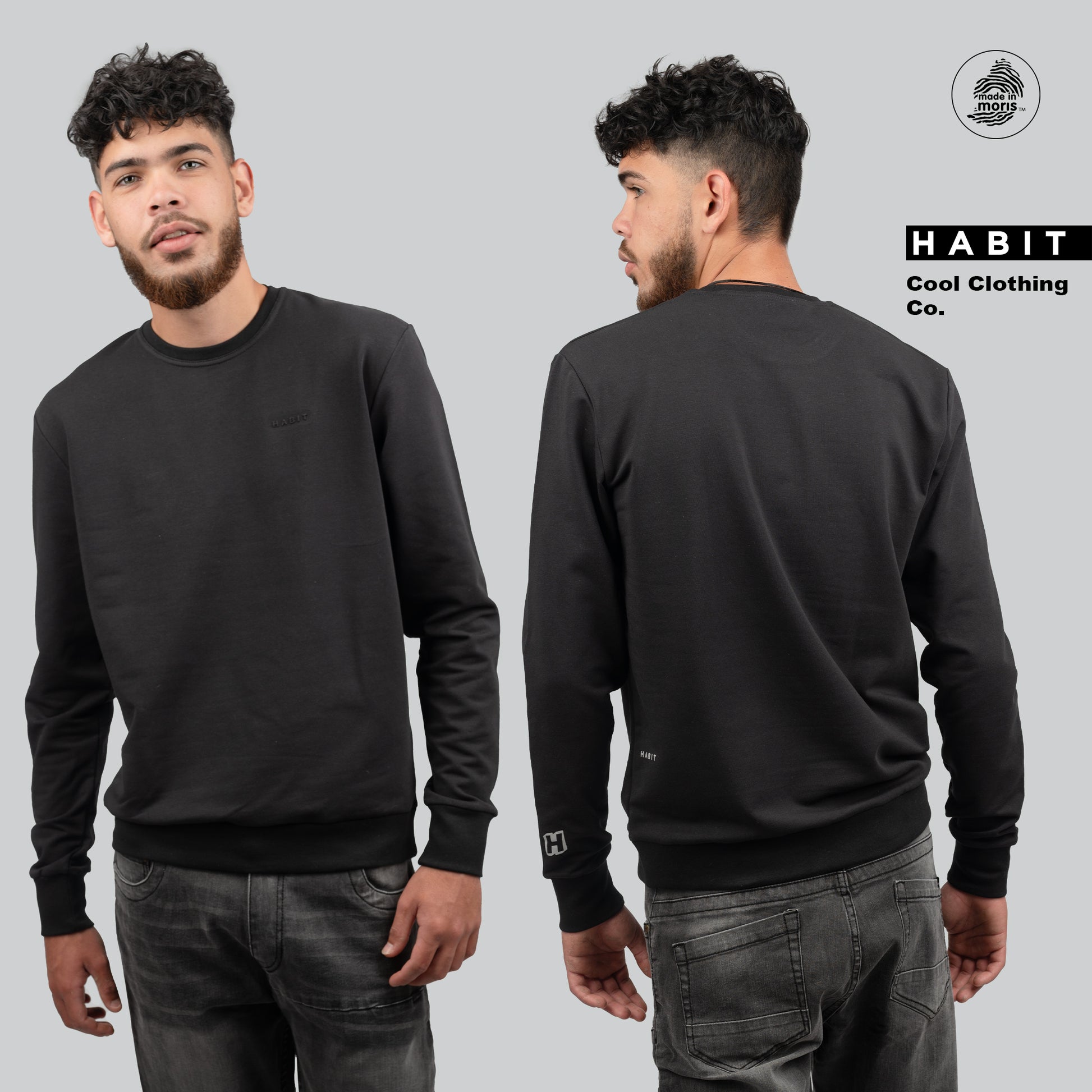 men sweat shirt black