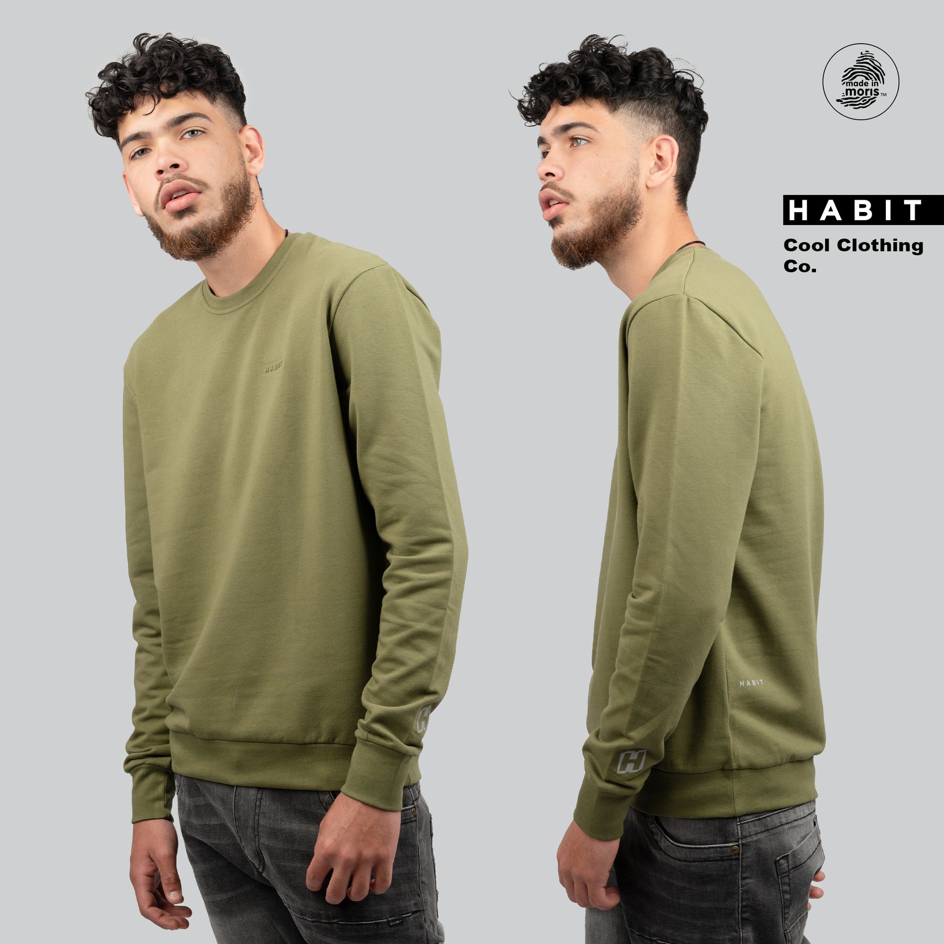 men sweat shirt green