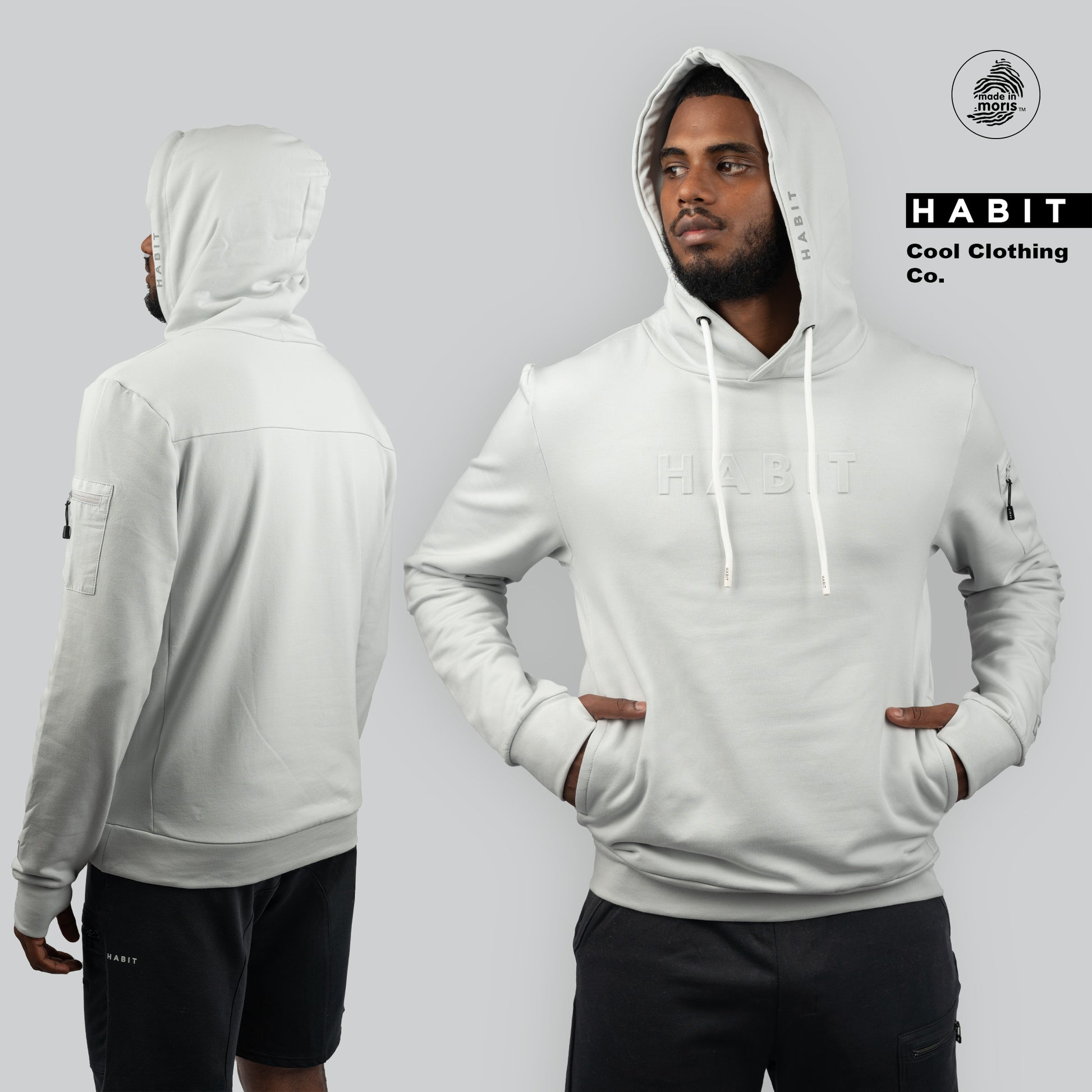 men hoodie jacket white