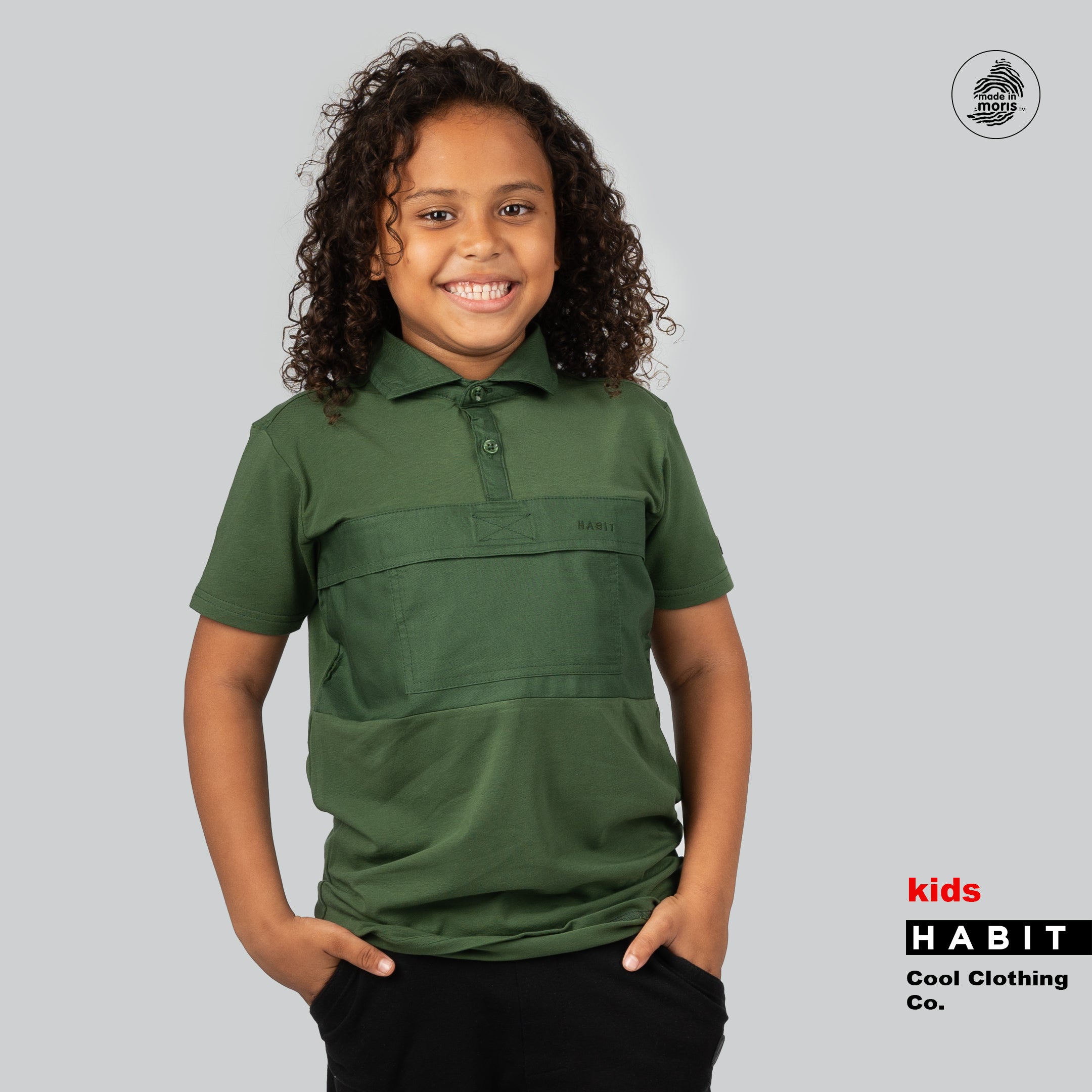 Kids green polo shirt best sale