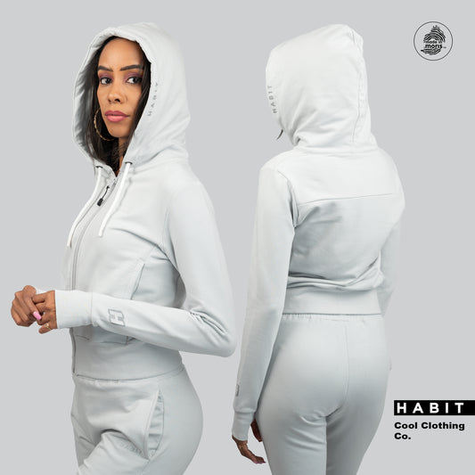 women zip hoodie jacket white