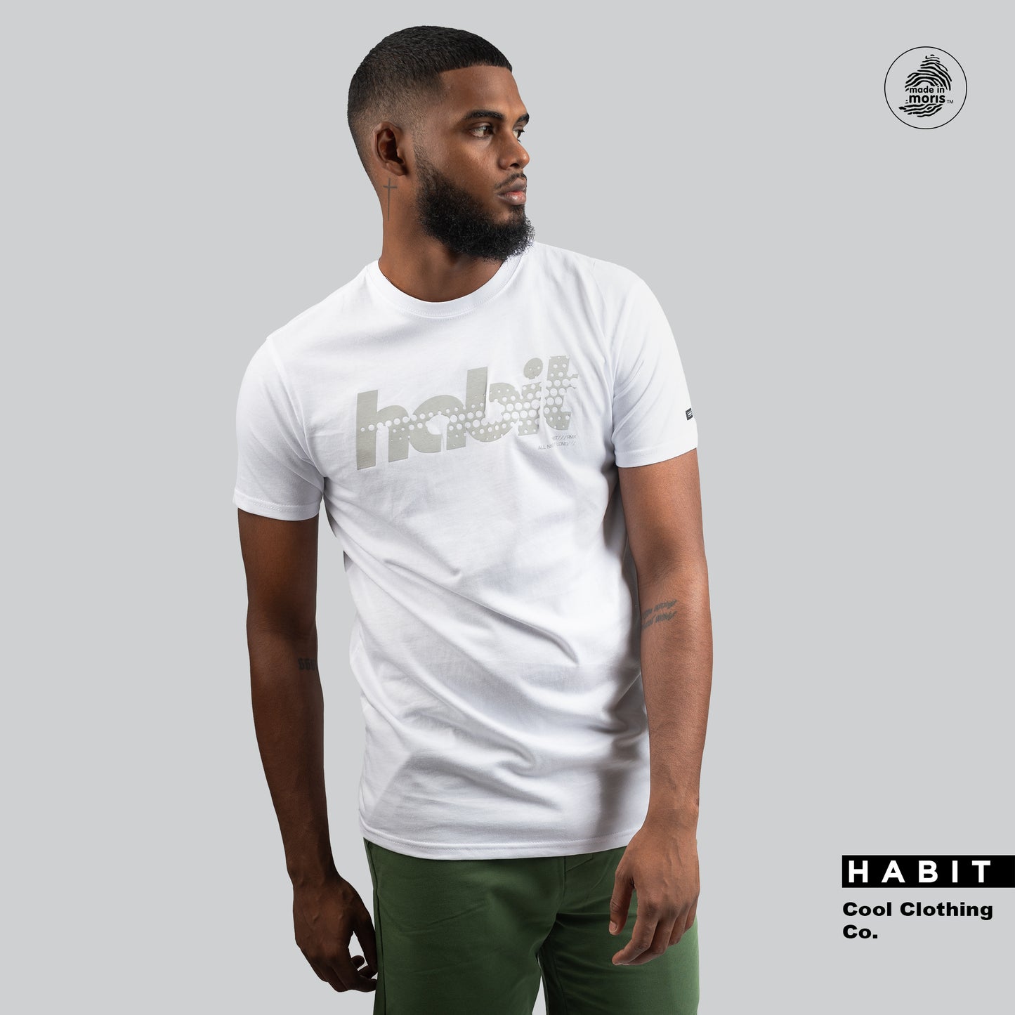 men tshirt habit white