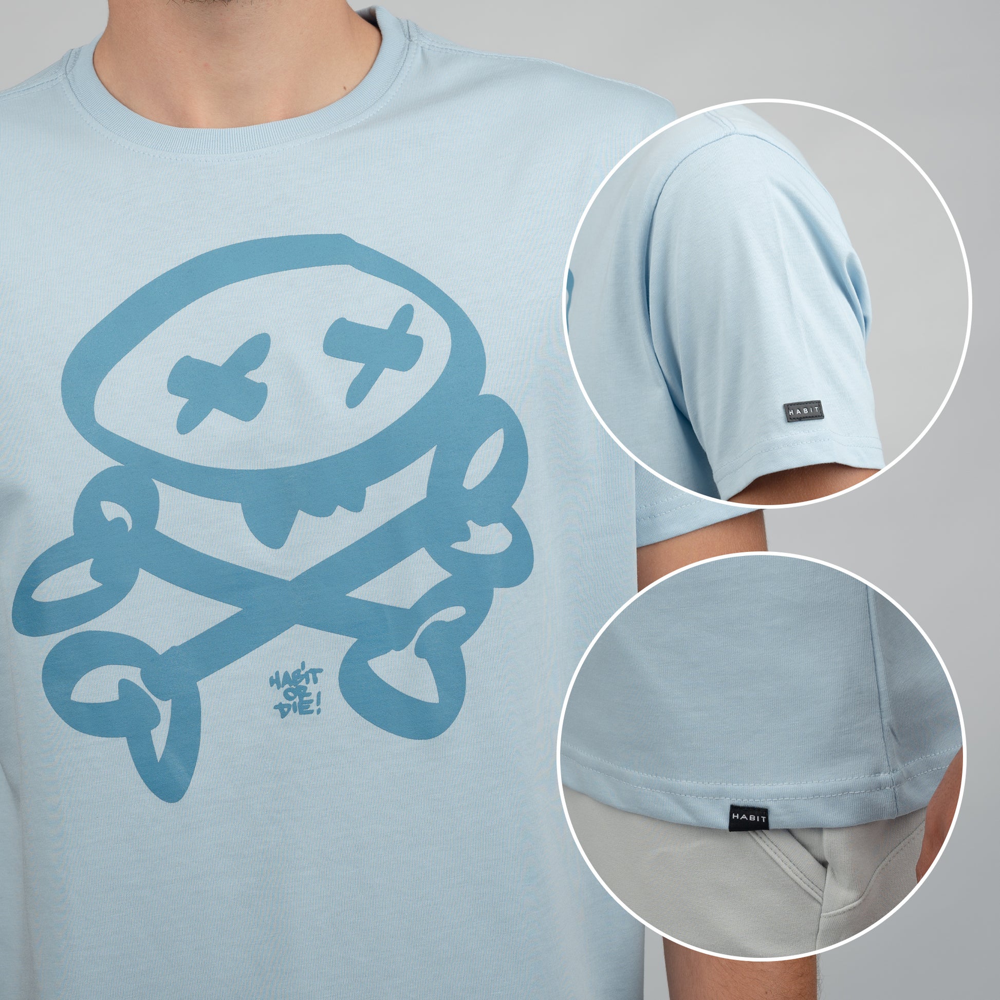 Men t-shirt pale blue