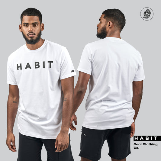 men tshirt habit logo white 