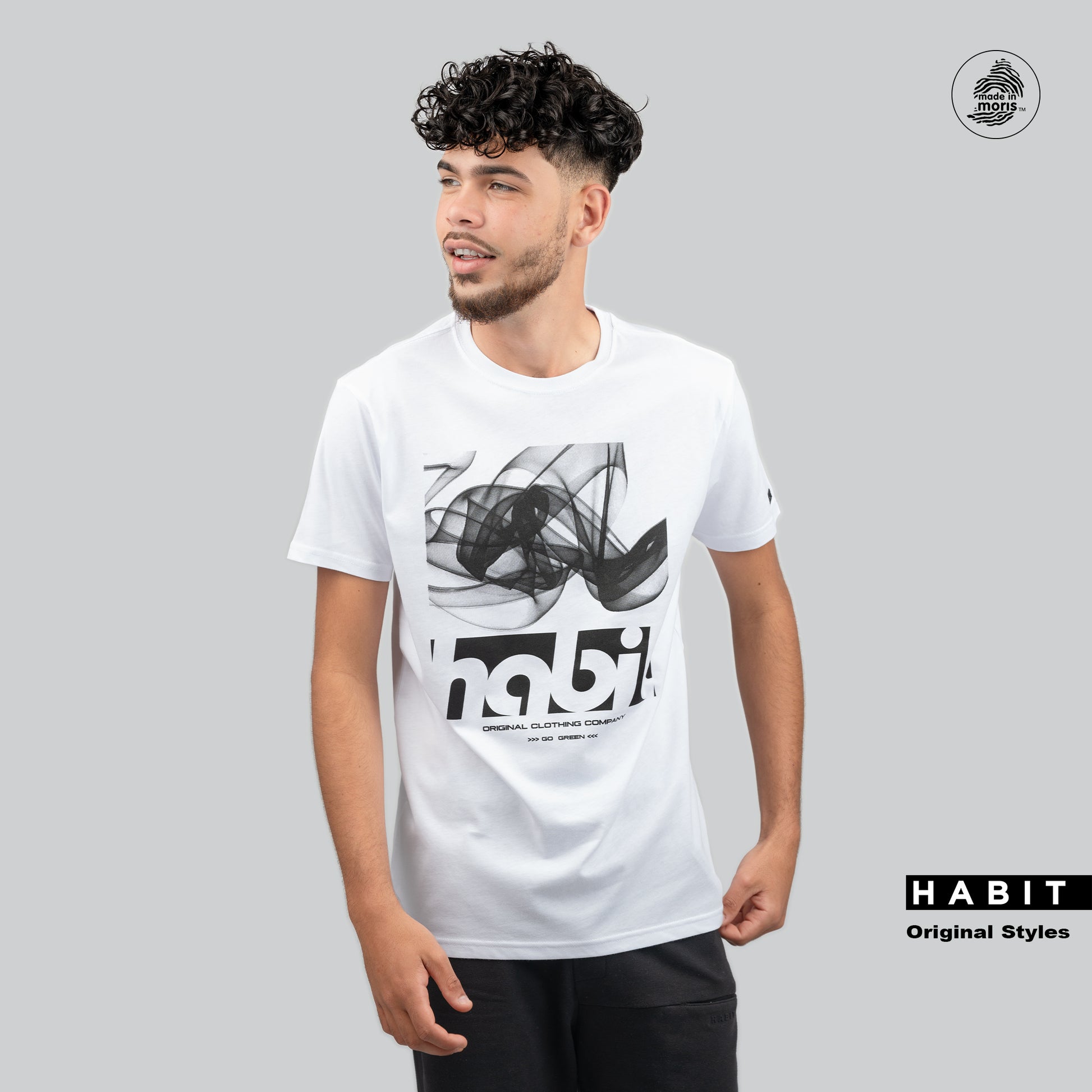 Men t-shirt smoke white