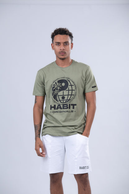 Tropical Ying Yang Basic T-Shirt