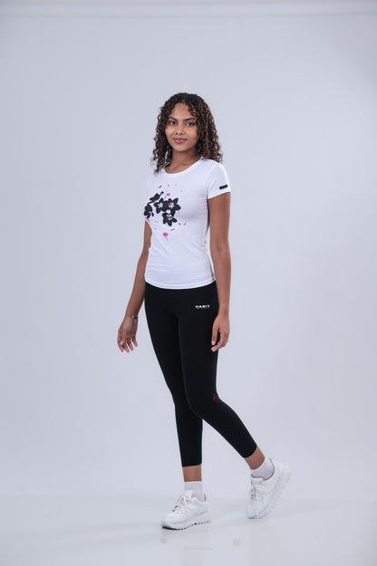 Flower Swirl Fitted T-Shirt