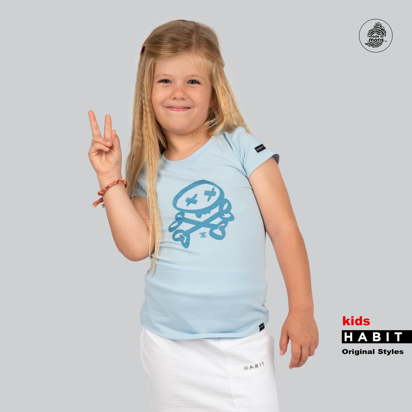 Kids girls fitted t-shirt blue