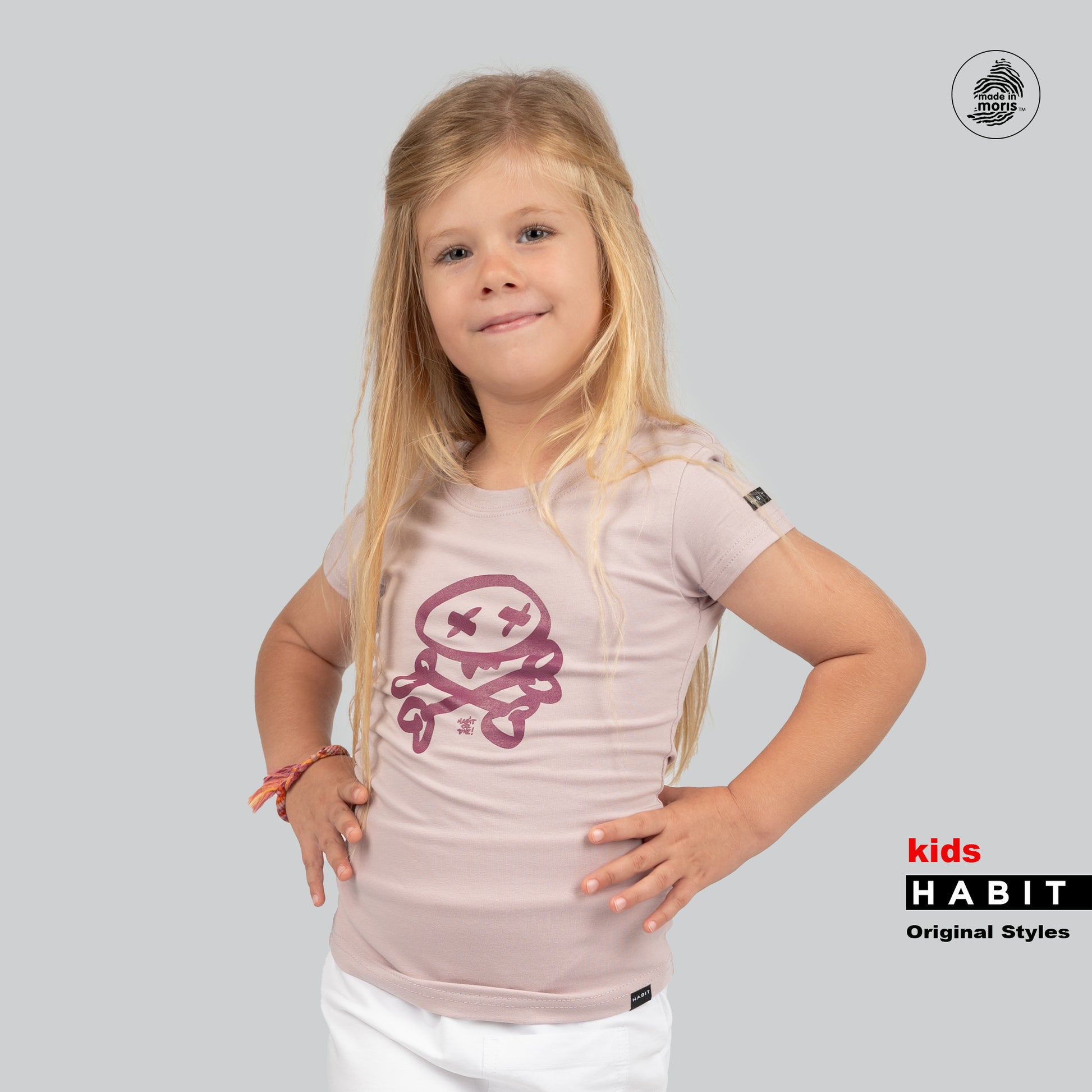 Kids girls fitted t-shirt pink