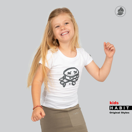 Kids girls fitted t-shirt white