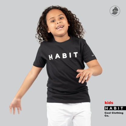 boy kid tshirt logo habit black