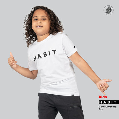 boy kid tshirt logo habit white