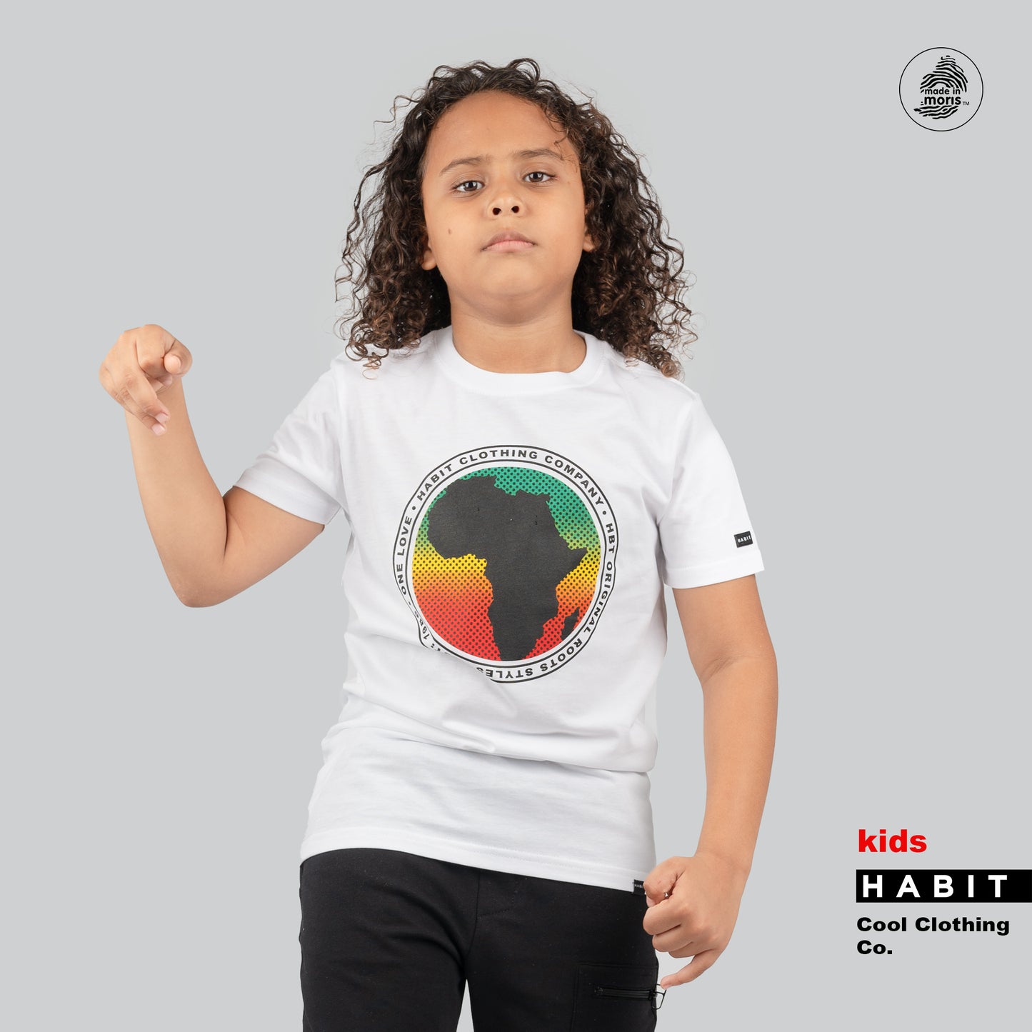 kid boy africa tshirt white