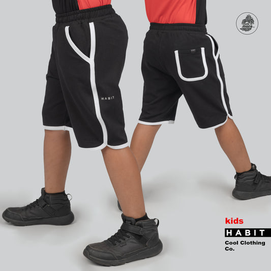 kid boy short black