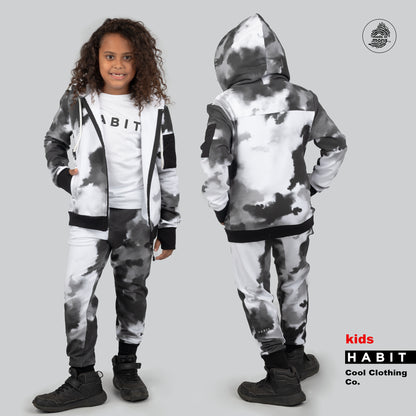 kid boy zip hoodie, jacket white cloudy