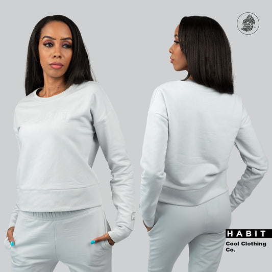 women sweat shirt white grey