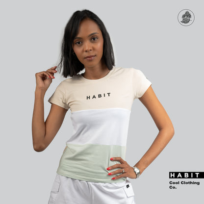 women tricolor tshirt beige