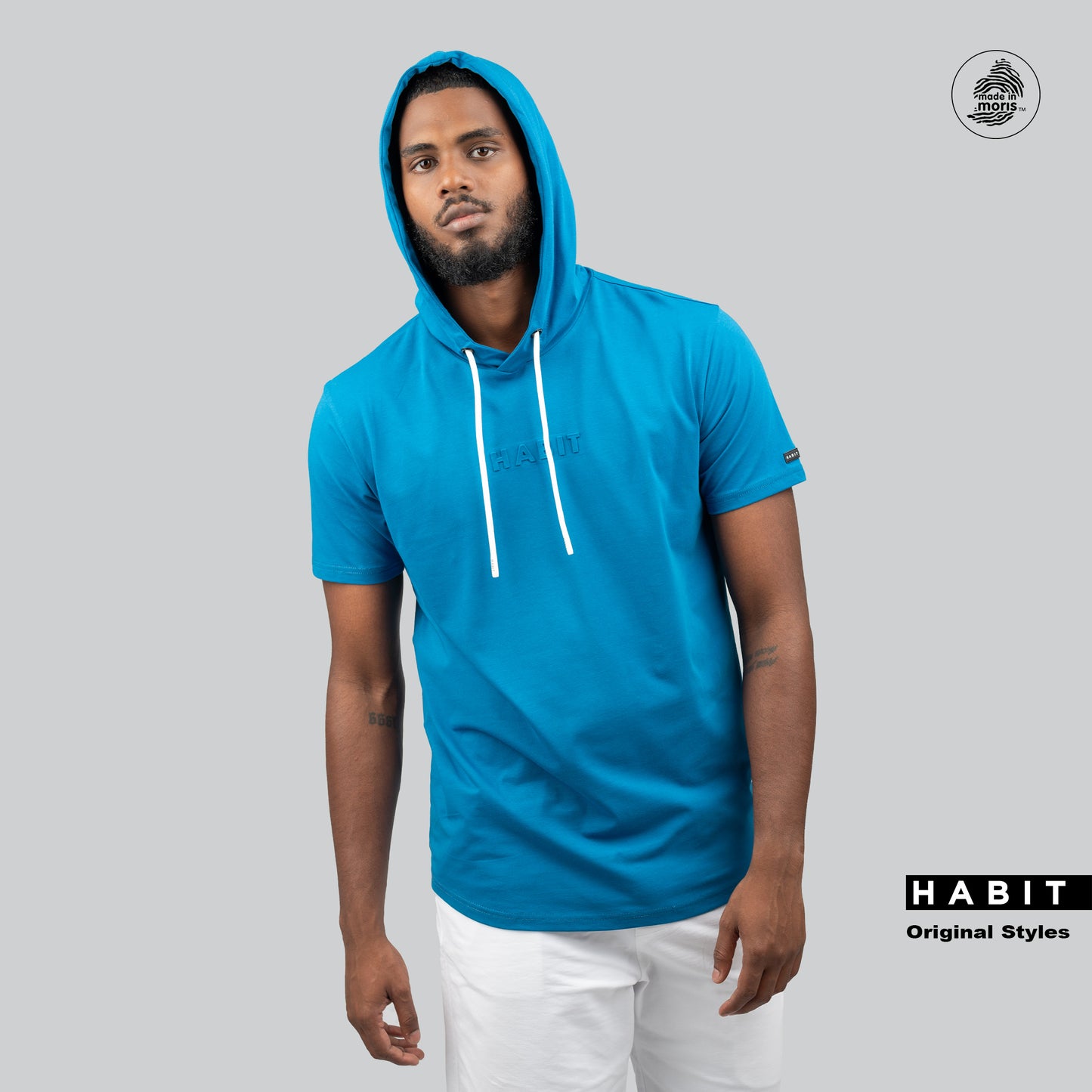 Men t-shirt capuchon blue