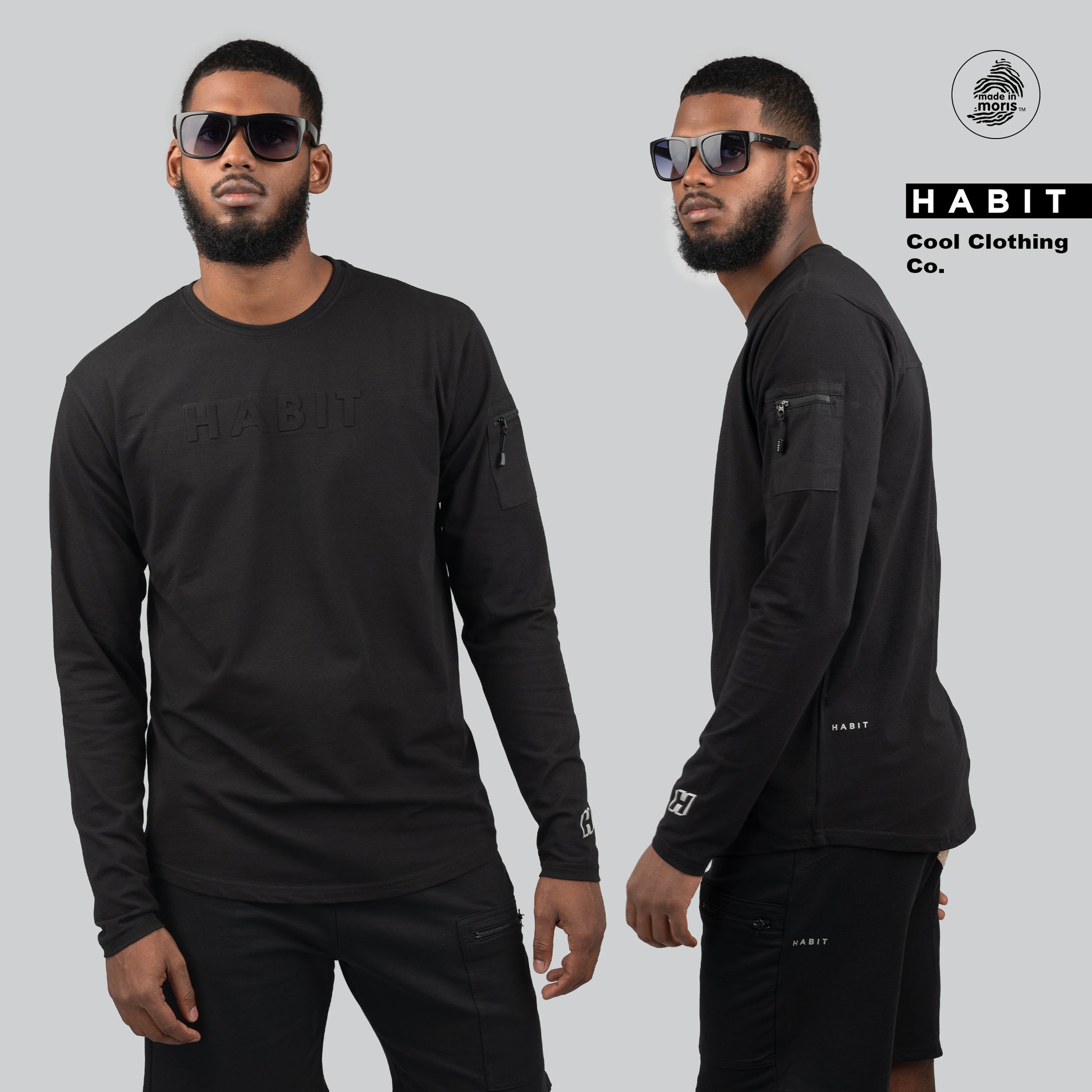 men tshirt long sleeve black