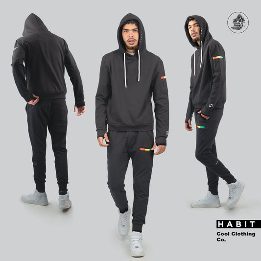 men hoodie, jacket black reggae