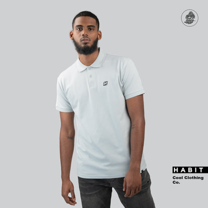 men polo shirt white grey