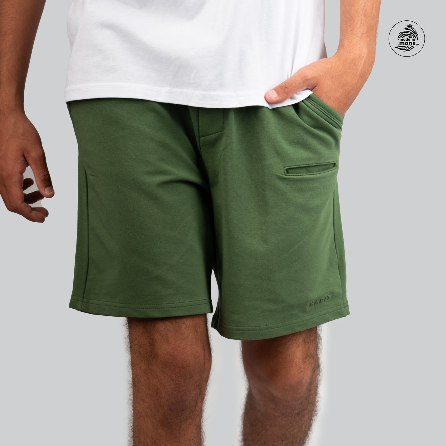 men zippy short green