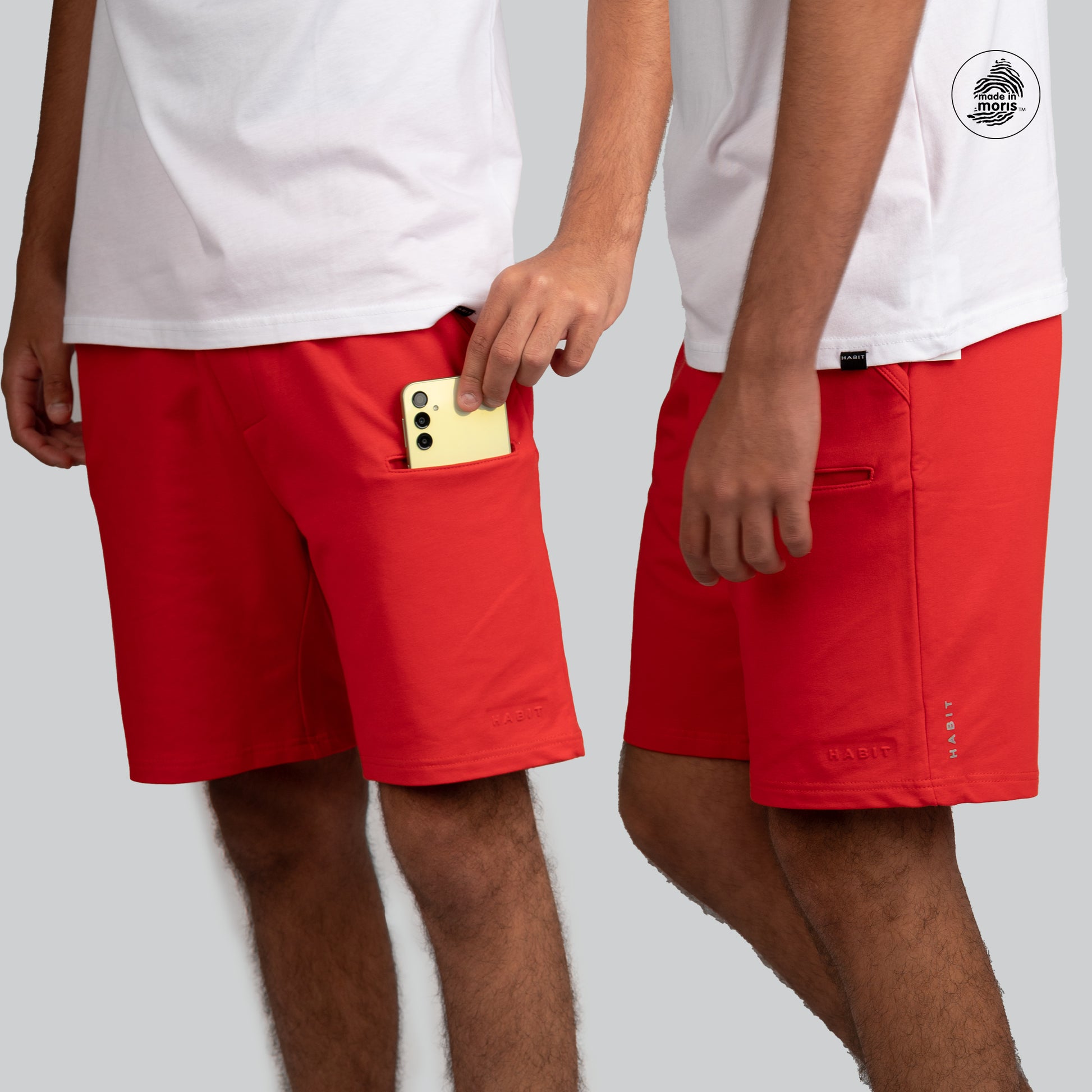 men zippy short red