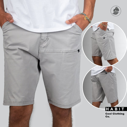 men gabardine short grey 