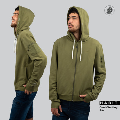 Men zip hoodie green