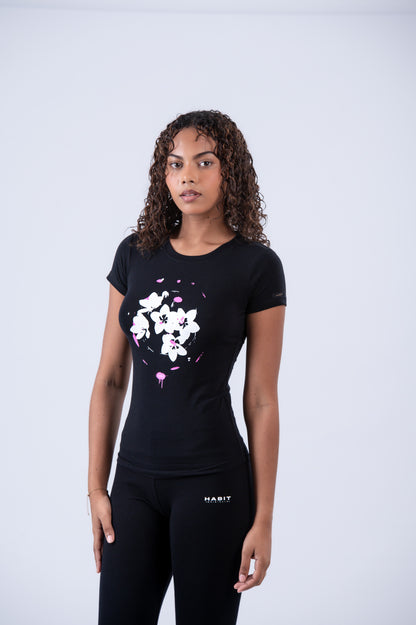 Flower Swirl Fitted T-Shirt