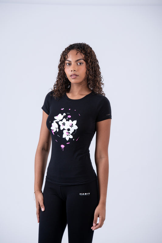 Flower Swirl Fitted T-Shirt