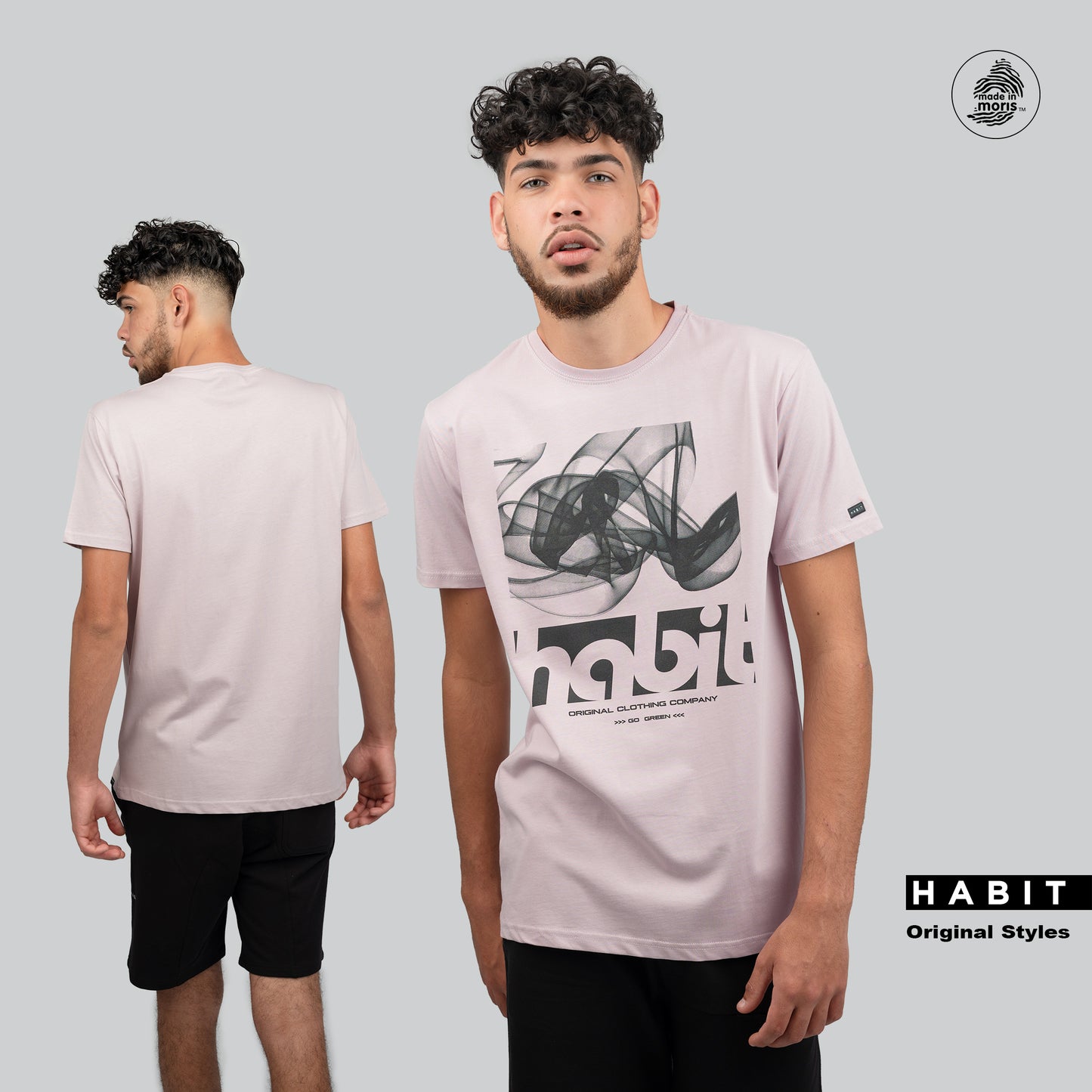 Men t-shirt smoke pink