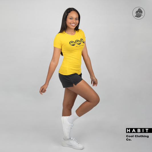 women fitted t-shirt yellow