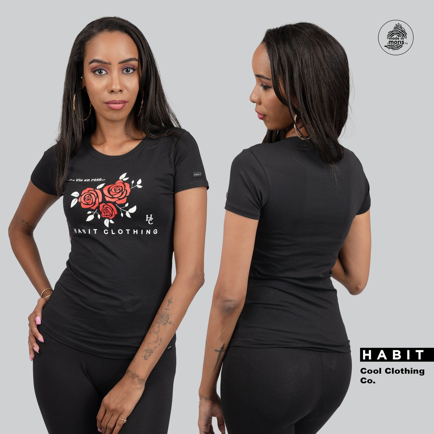 Womens fitted t-shirt black