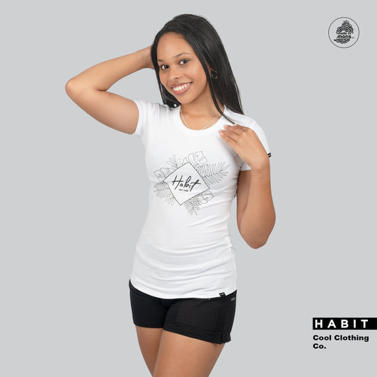 women tshirt tropical white