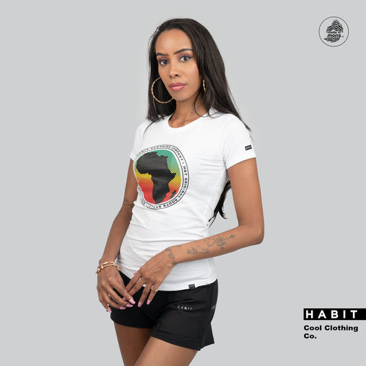 women tshirt africa white