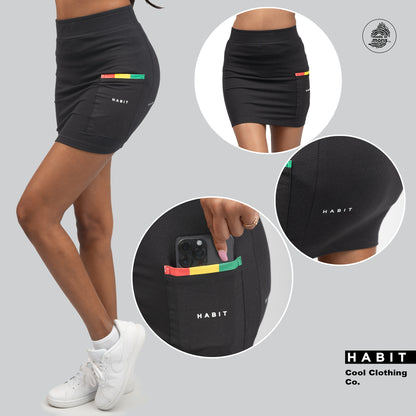 women mini skirt reggae black